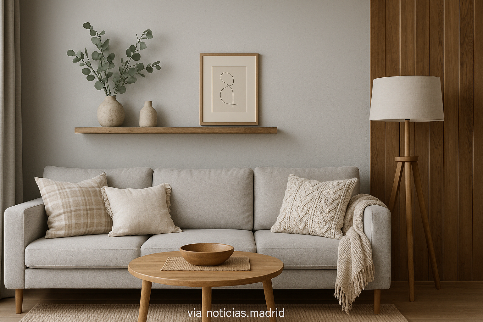 Inspiración en Gris Perla: Cómo Complementar Paredes con Madera y Textiles Escandinavos