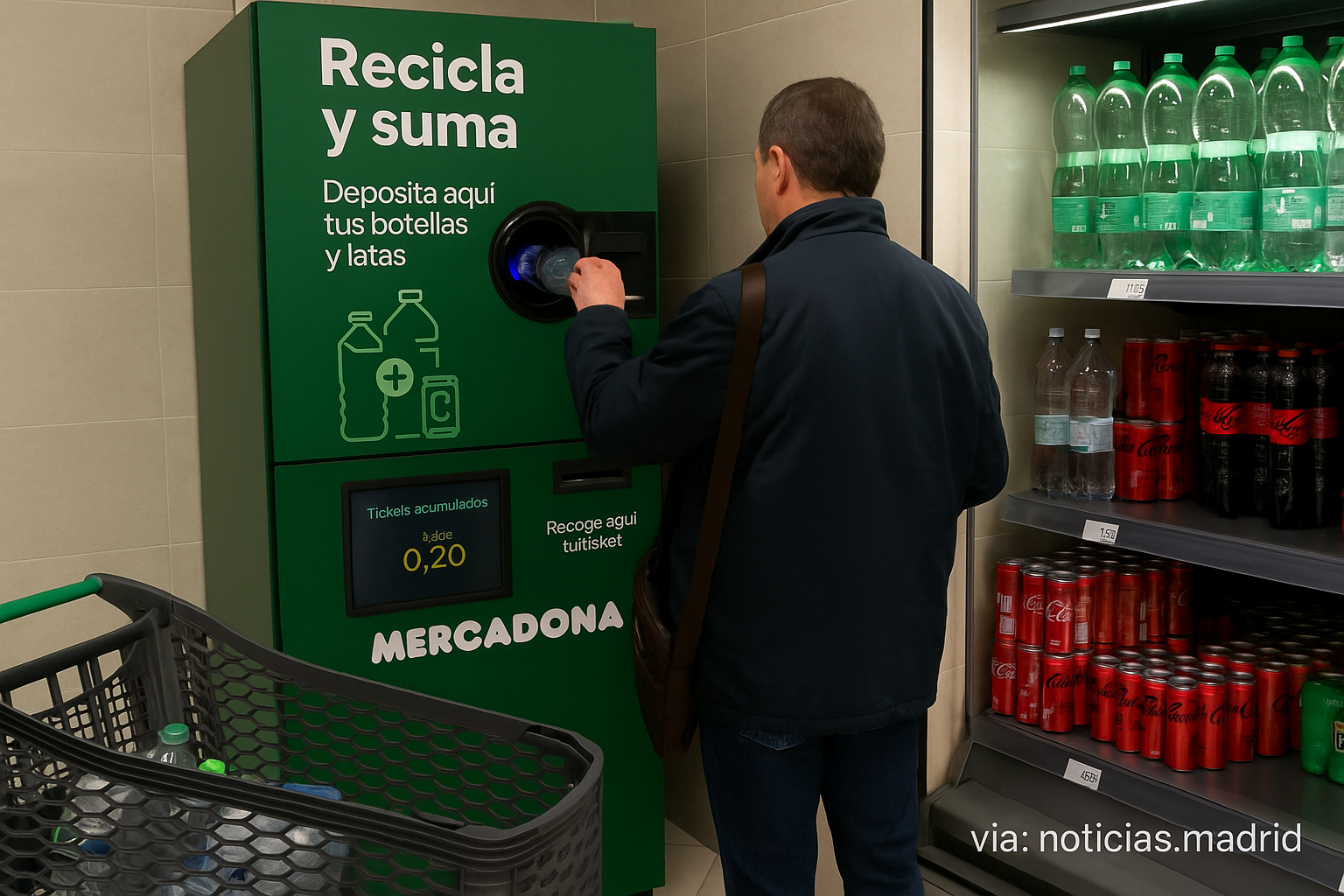 Mercadona paga 10 céntimos por envase devuelto en Portugal