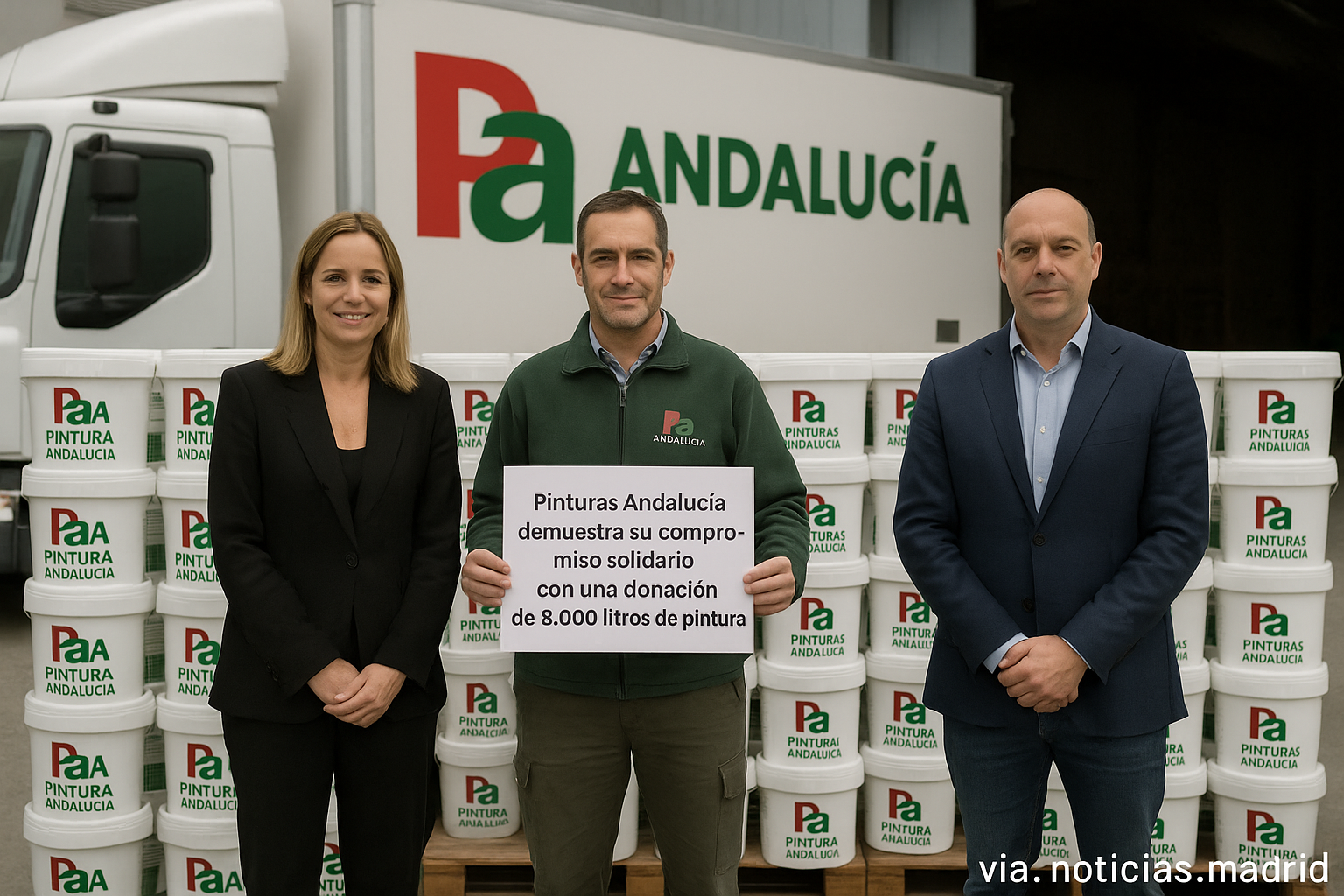 Pinturas Andalucía demuestra su compromiso solidario con una donación de 8.000 litros de pintura