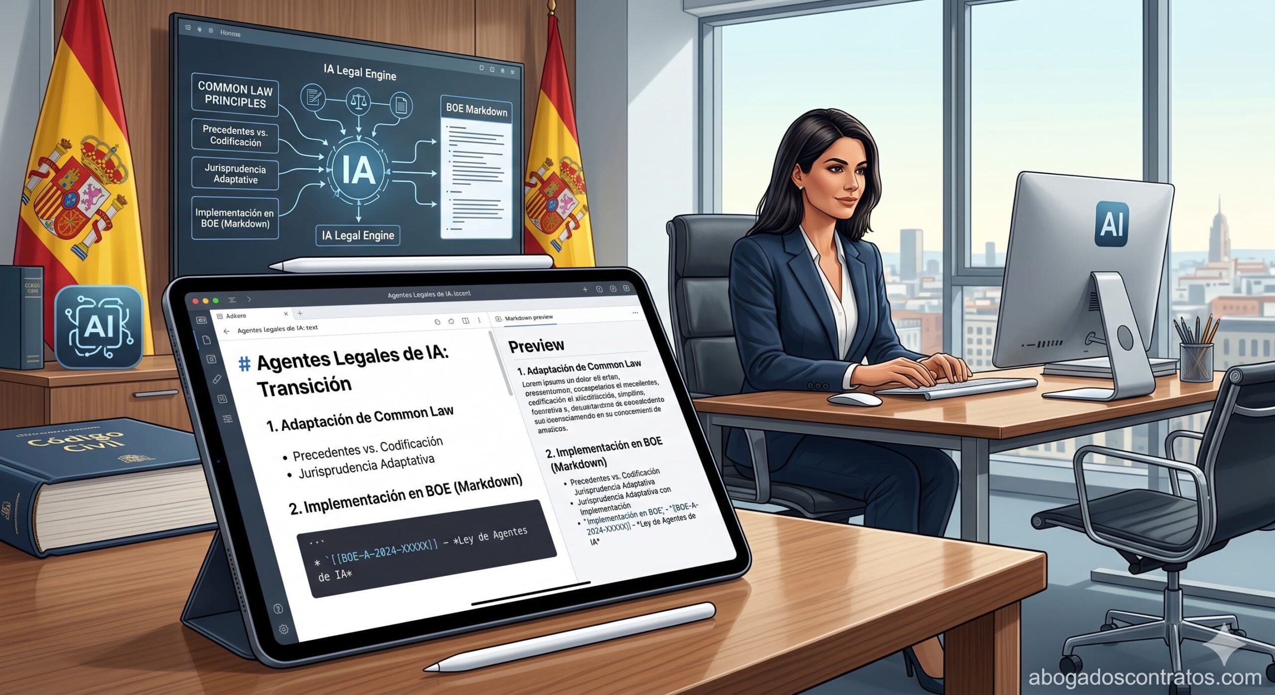 La IA legal se adapta al derecho español: agentes, BOE y revisión humana