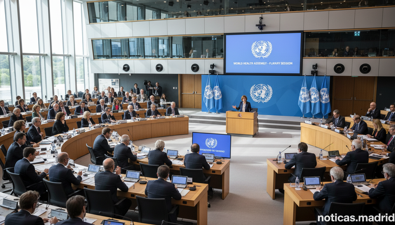 García defiende la cooperación sanitaria global en la Asamblea de la OMS