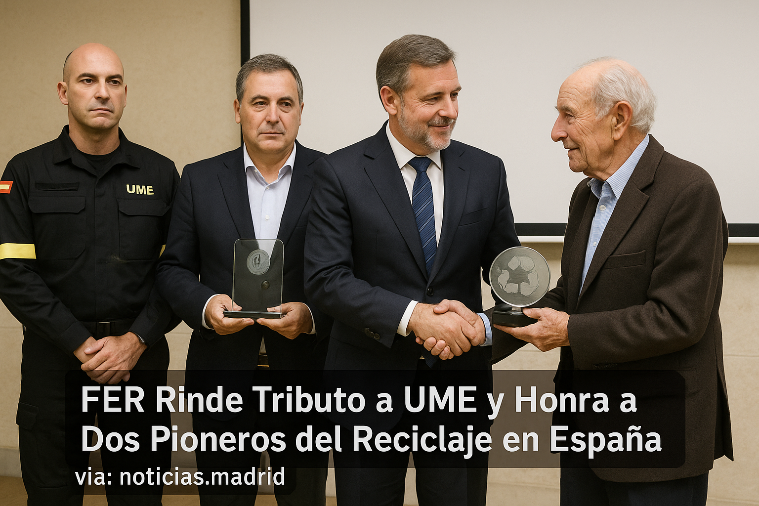 La FER premia a la UME y homenajea a dos pioneros del reciclaje en España
