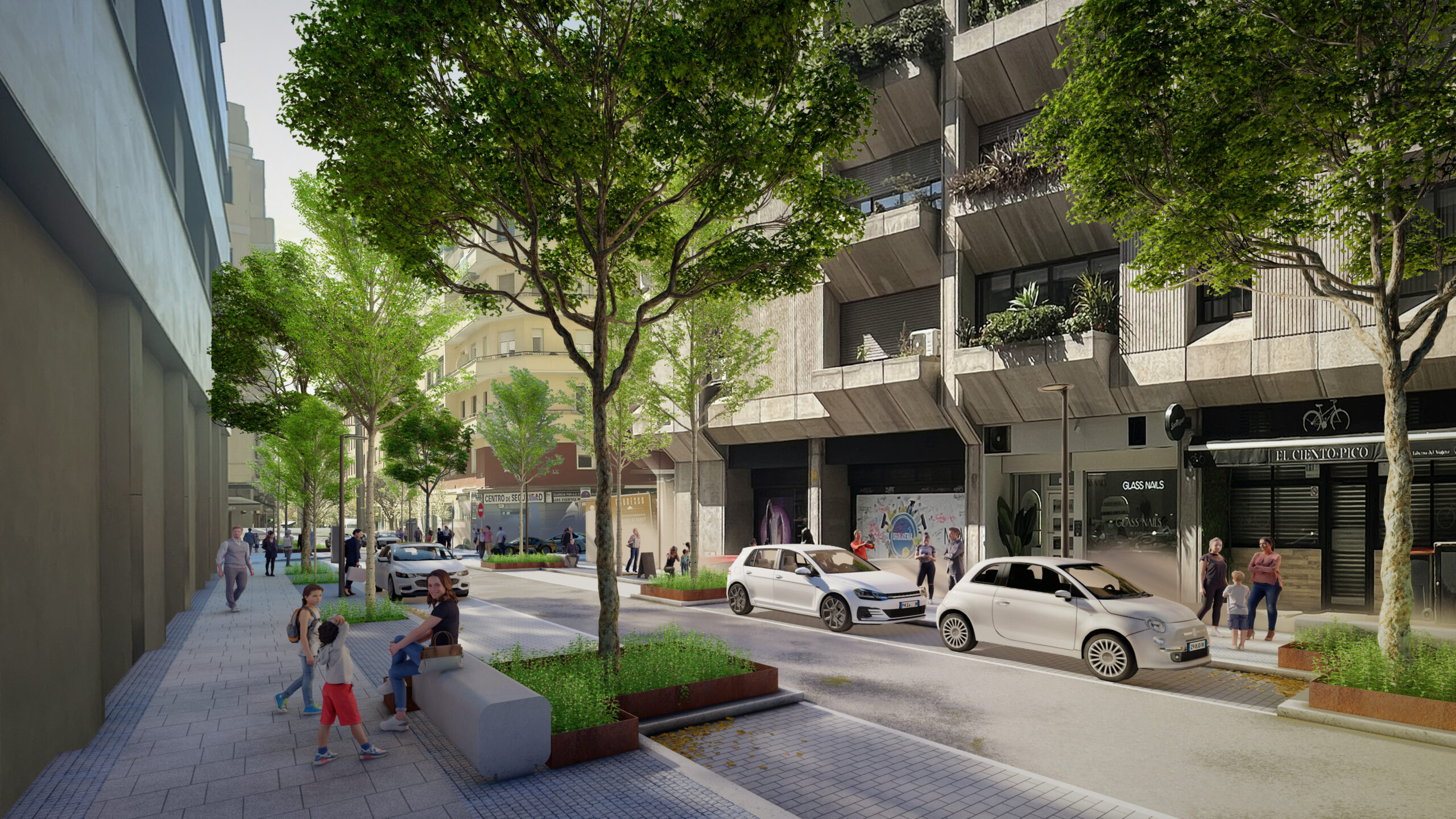 Remodelación de Alonso Cano en Chamberí: Expansión Peatonal y Aumento de Espacios Verdes