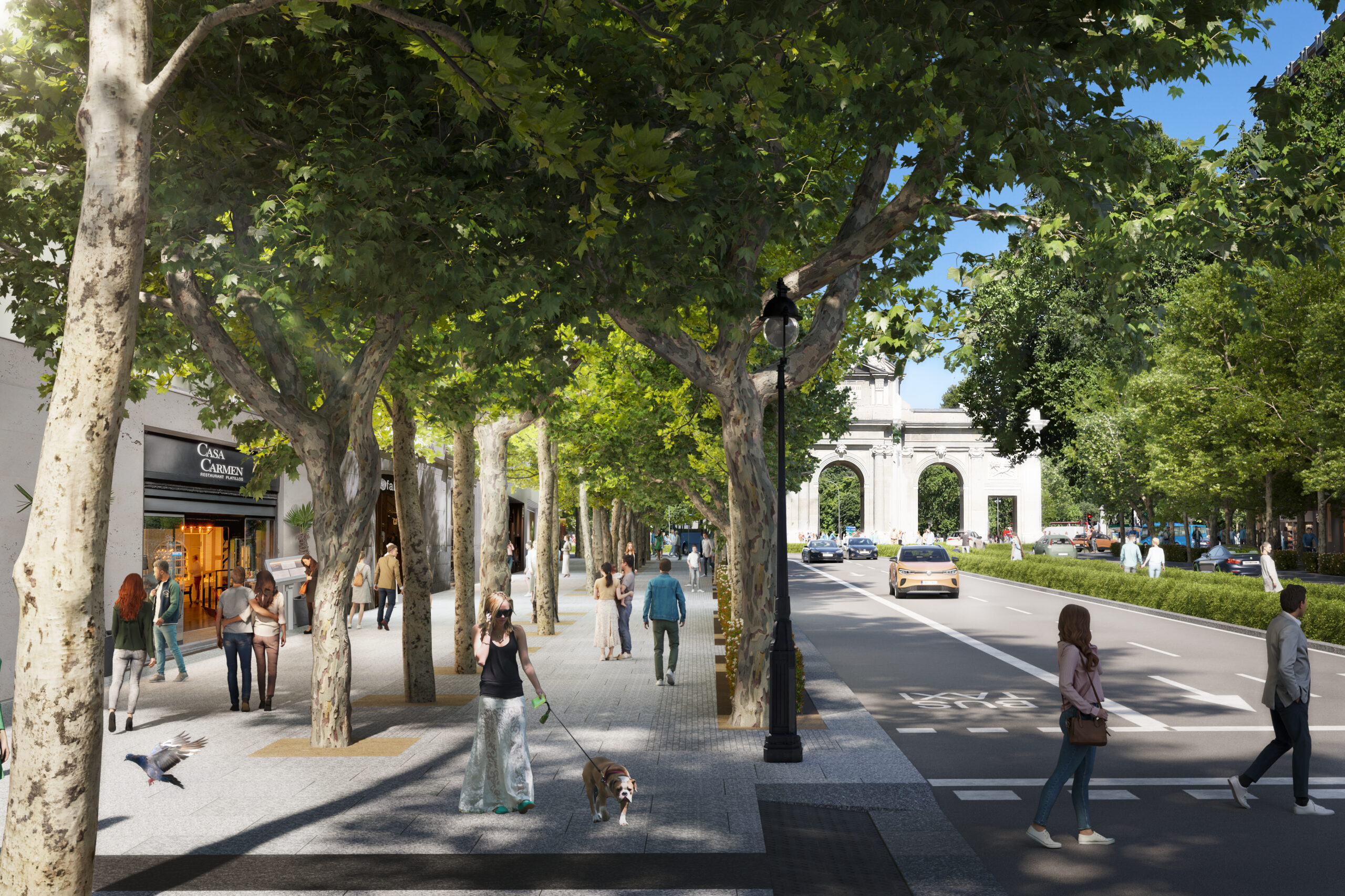 Arranca el nuevo paseo central de la calle Alcalá entre Cibeles e Independencia