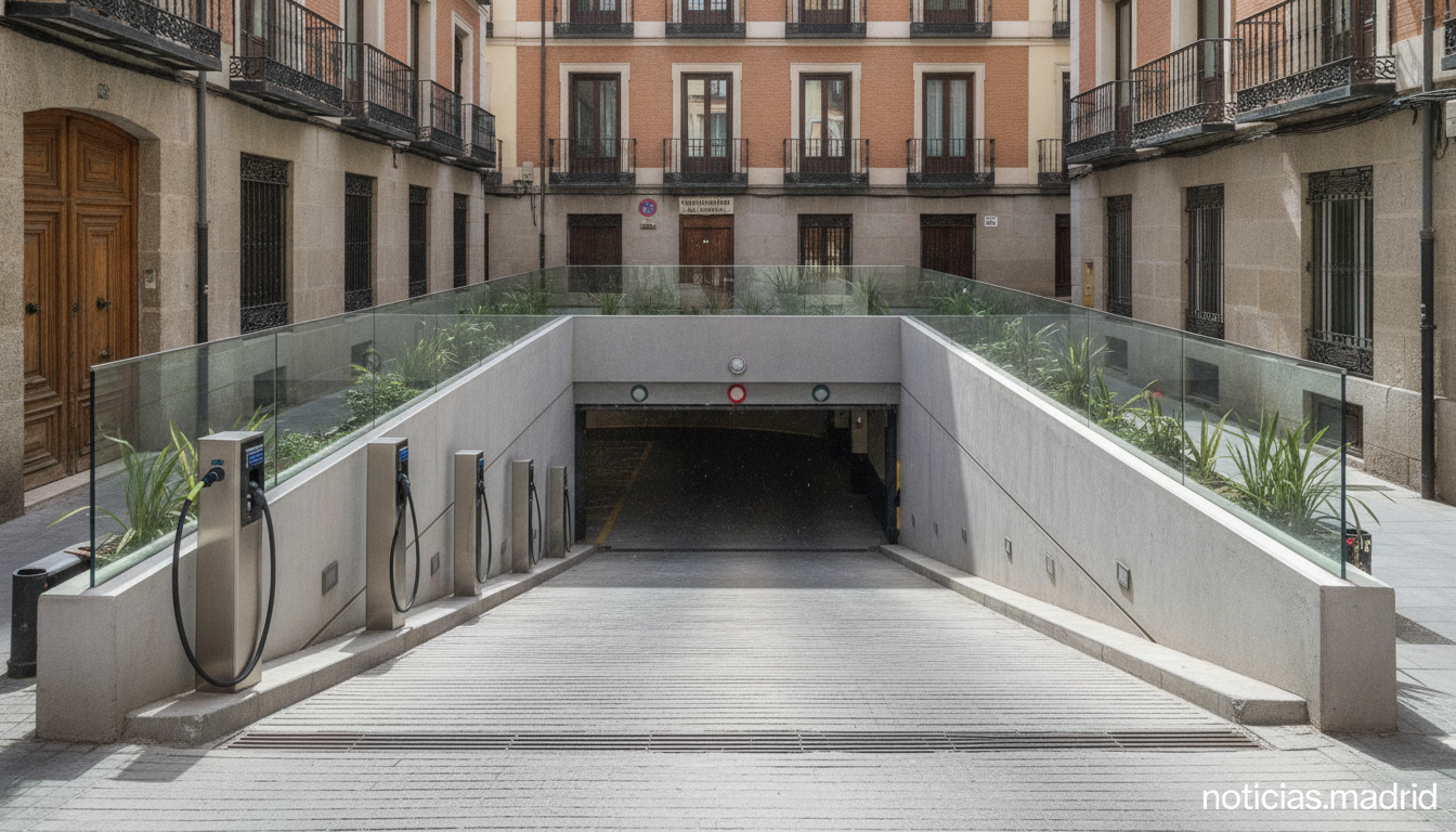 Los aparcamientos de Velázquez estrenan 185 puntos de recarga eléctrica y taquillas para reparto urbano