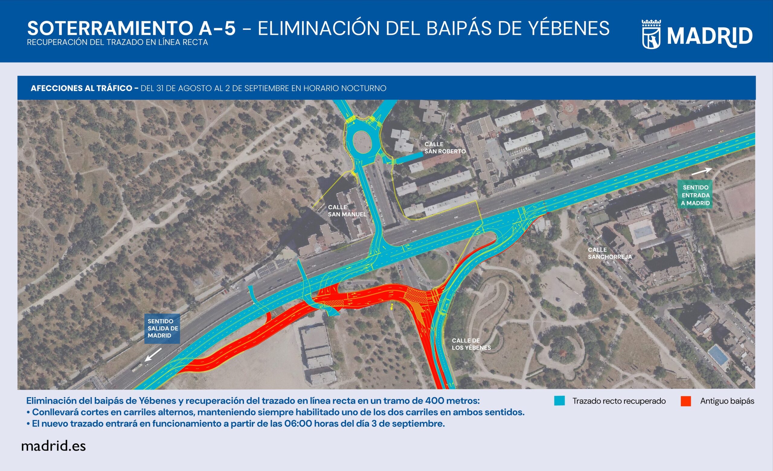 El Ayuntamiento retira el segundo desvío de las obras de la A-5