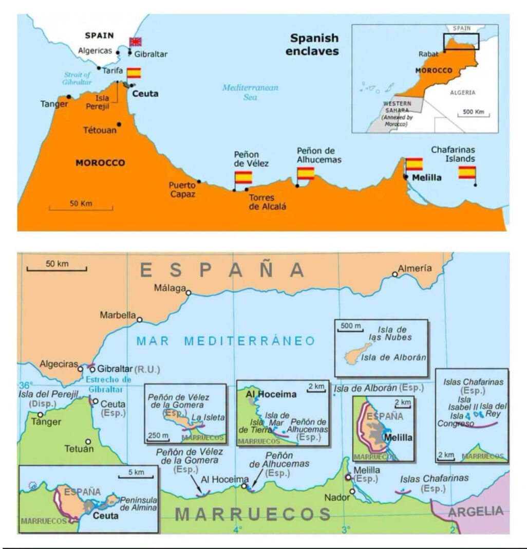 Ceuta y Melilla antes que Marruecos: la historia detrás de una disputa centenaria 1 espana marruecos mapas