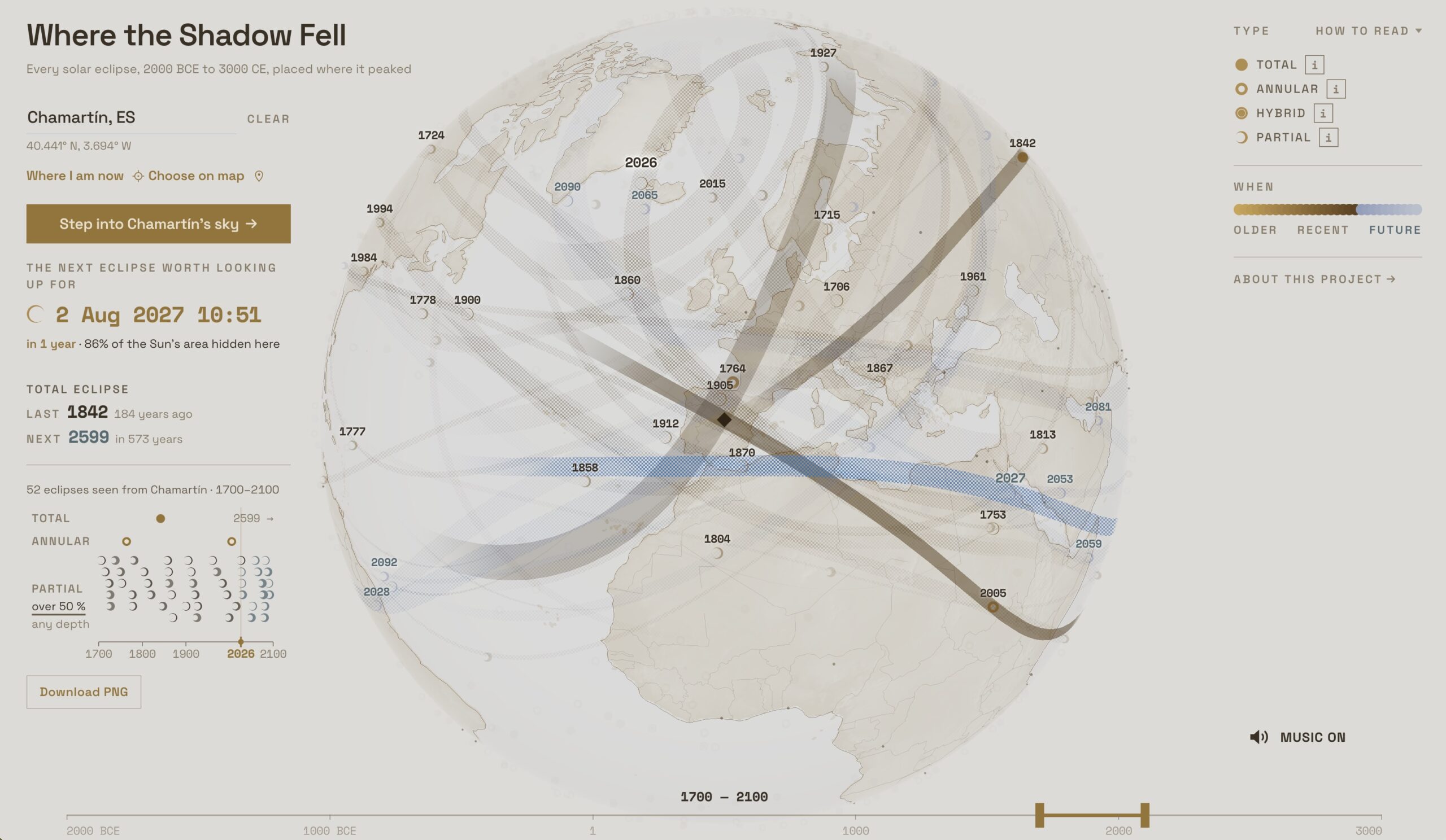 Una web permite descubrir todos los eclipses que se verán desde tu ciudad