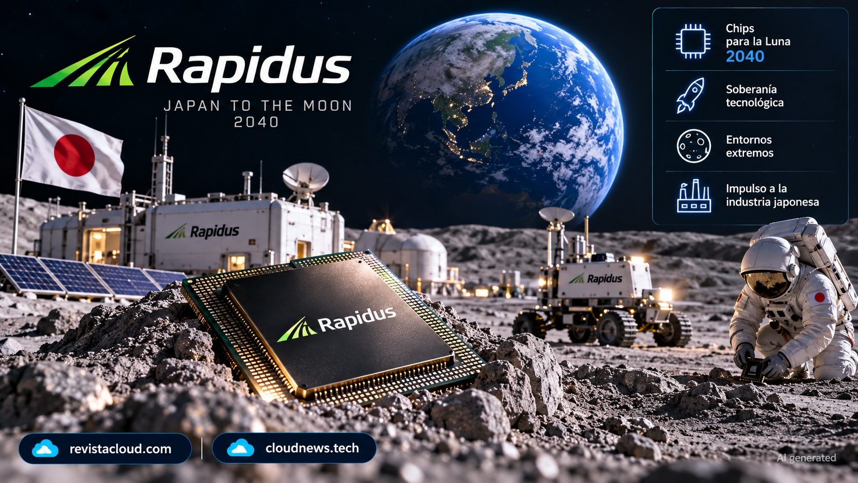 Japón planea llevar la tecnología de semiconductores a la Luna para 2040 a través de Rapidus