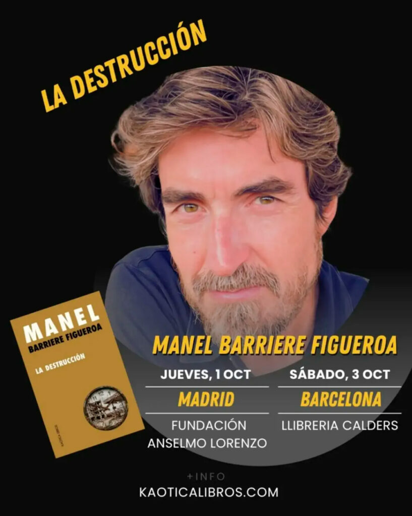 Manel Barriere Figueroa Presenta su Obra ‘La Destrucción’ el 1 de Octubre en la Sede de la FAL
