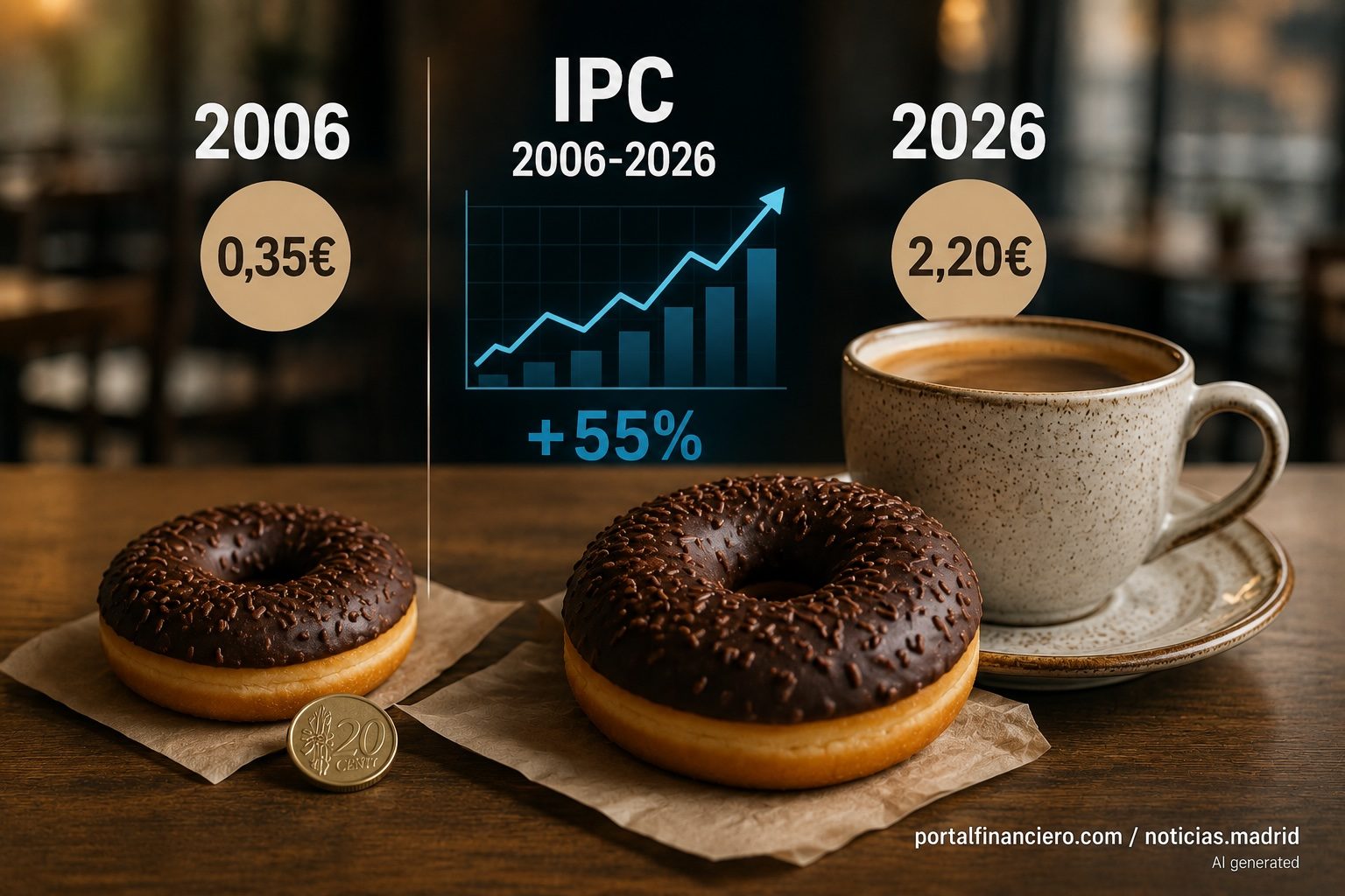 Por qué el café, el dónut o la vivienda parecen subir mucho más que el IPC