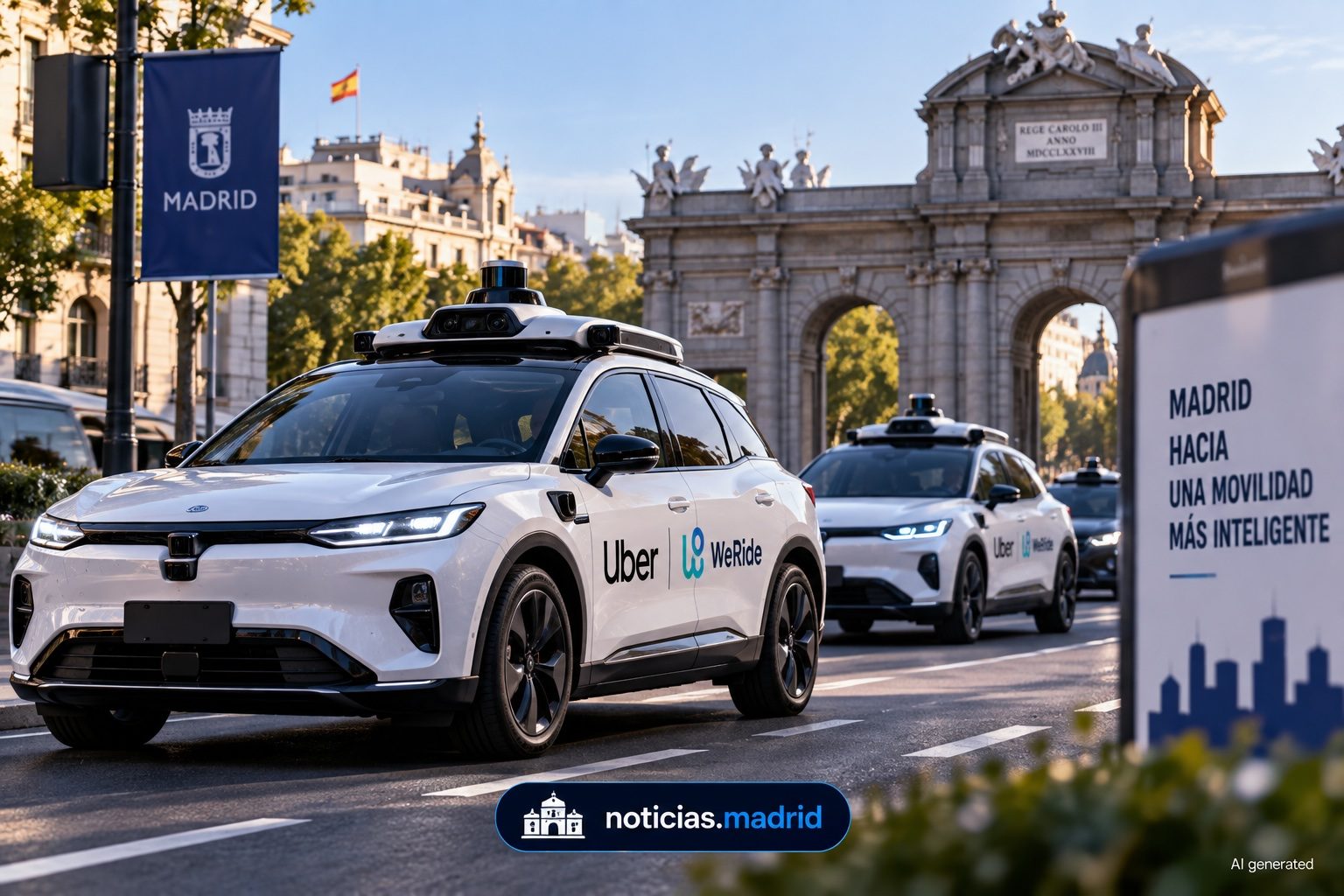 Madrid probará 20 robotaxis de nivel 4 de Uber y WeRide antes de acabar 2026