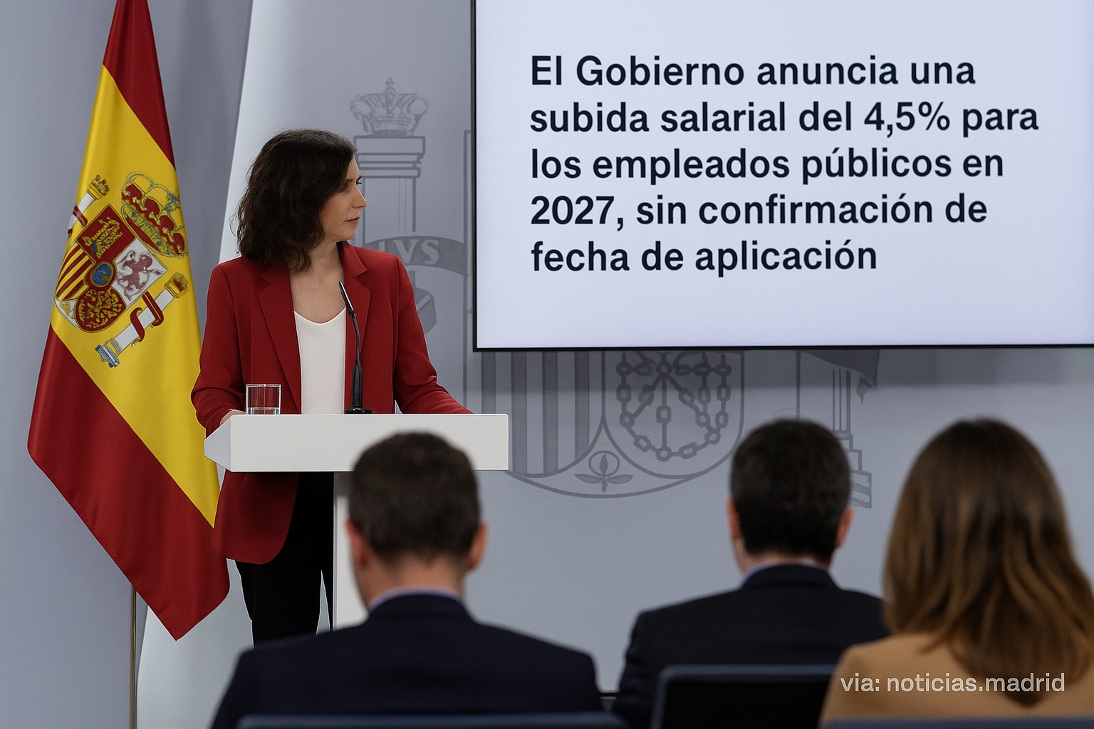 El Gobierno anuncia una subida salarial del 4,5% para los empleados públicos en 2027, sin confirmación de fecha de aplicación