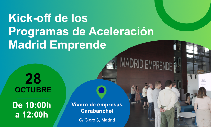 Empresas de Carabanchel inician Programas de Aceleración Madrid Emprende el 28 de octubre.