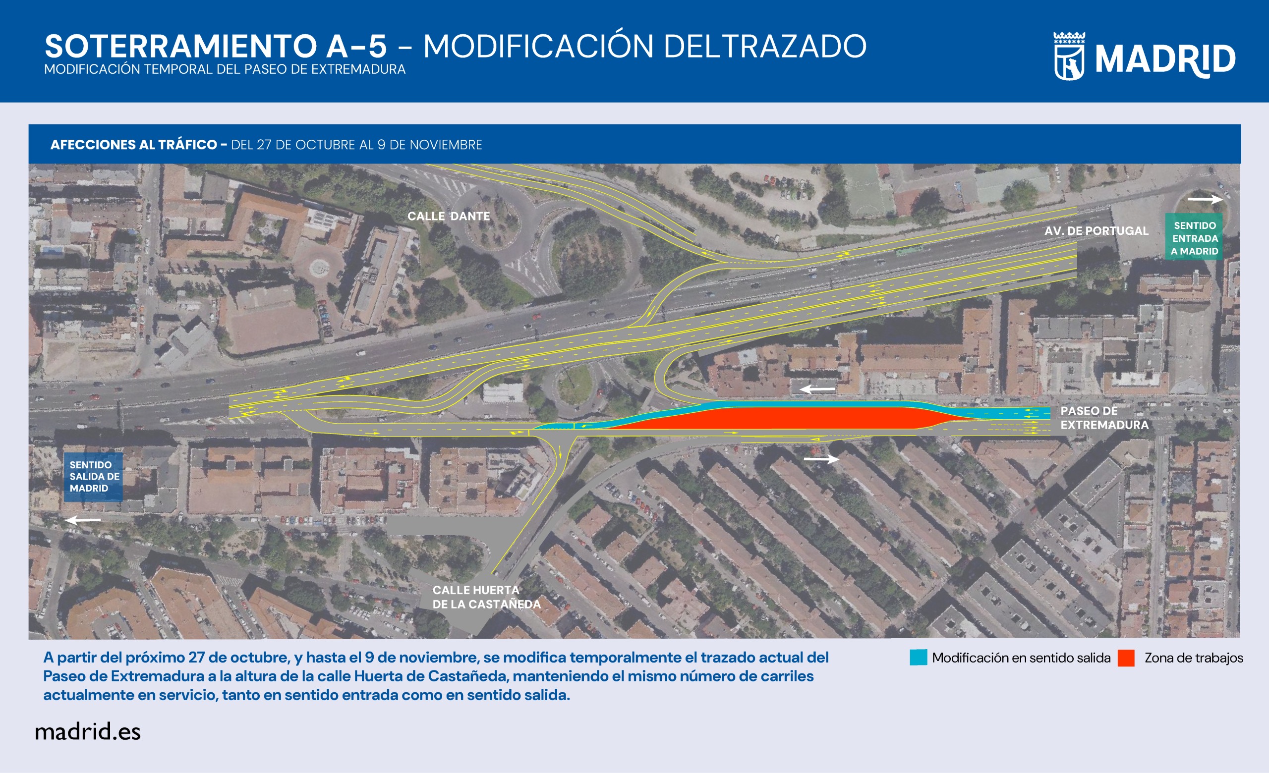 Nuevo Tramo Provisional en la A-5 para Mejorar Acceso a Huerta de Castañeda