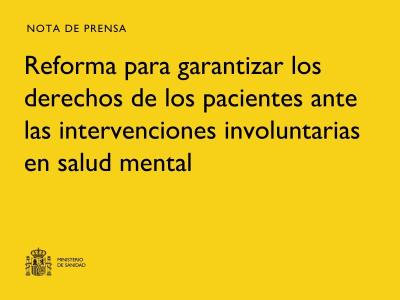 Reforma entra en vigor para proteger derechos de pacientes en intervenciones involuntarias de salud mental 1 Reforma entra en vigor para proteger derechos de pacientes en intervenciones involuntarias de salud mental